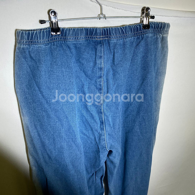 FREE)허리밴딩 투톤 데님 청바지--3