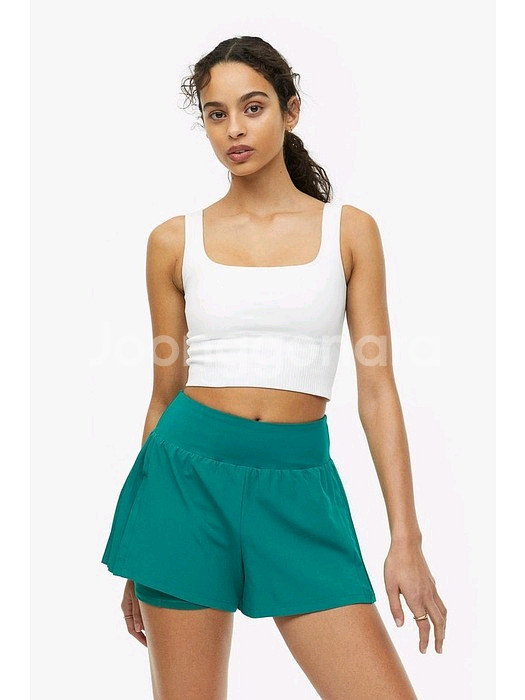 H&M 심리스 스포츠 브라렛 화이트--1