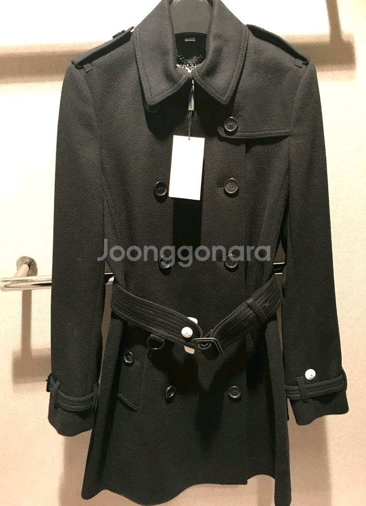 버버리 켄싱턴 울 캐시미어 벨티드 코트--0