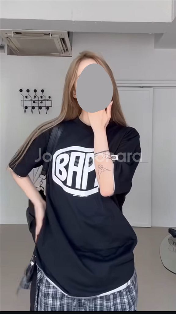 베이프 스타 그레이 반팔 큐빈티지 선가든파티--3