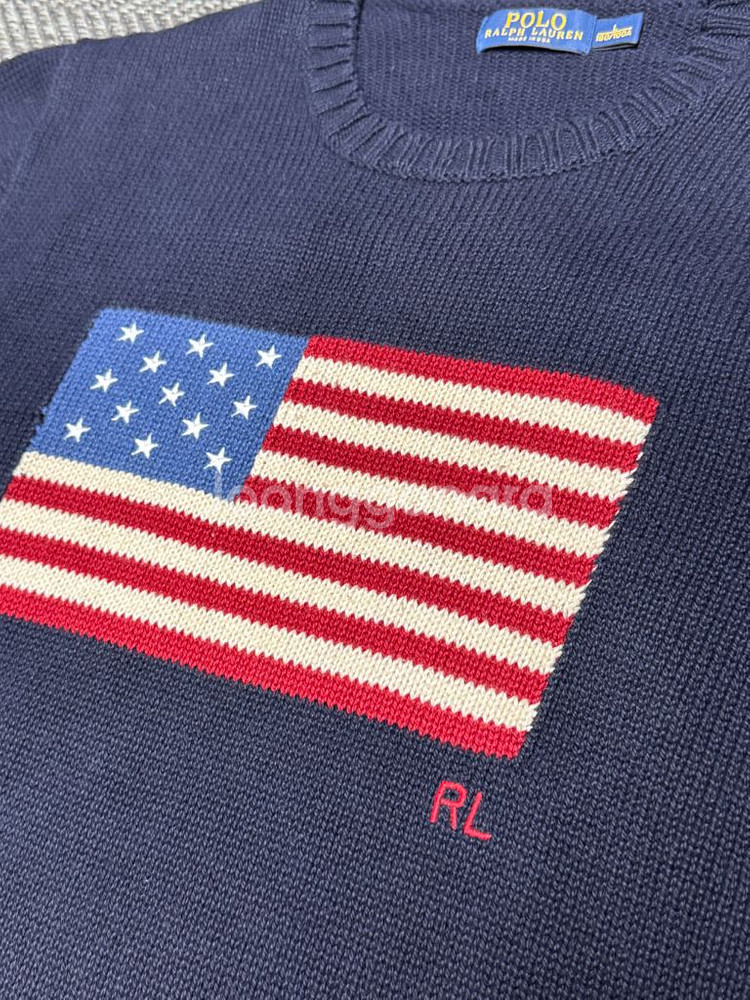 폴로 랄프로렌 성조기 니트 L (MADE IN USA)--2