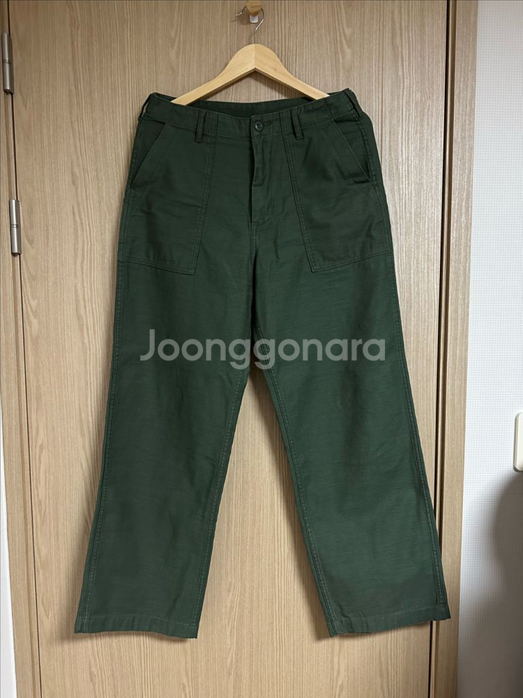 무신사 스탠다드 와이드 레플리카 퍼티그 팬츠 [세이지--0