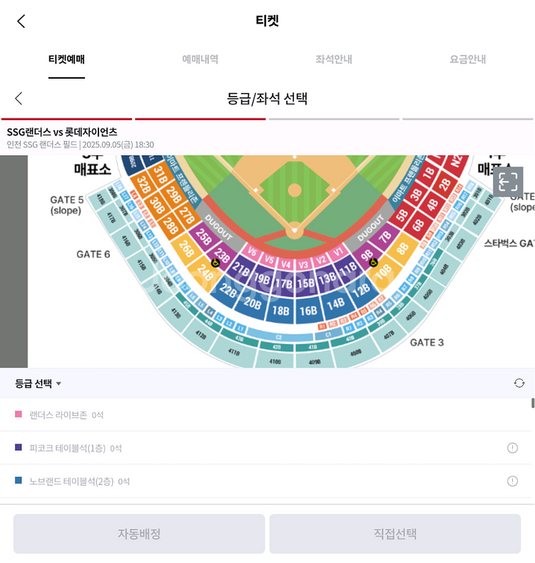 9월 5일 SSGvs롯데 4층sky뷰석(가성비자리)--0
