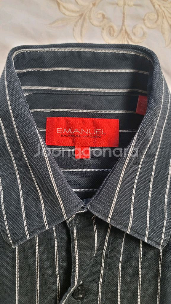 남성 Emanuel Ungaro 스트라이프 셔츠 S--2