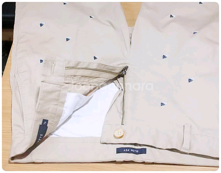 [78] 헤지스 슬림핏 소라게 자수 치노 쇼츠--6