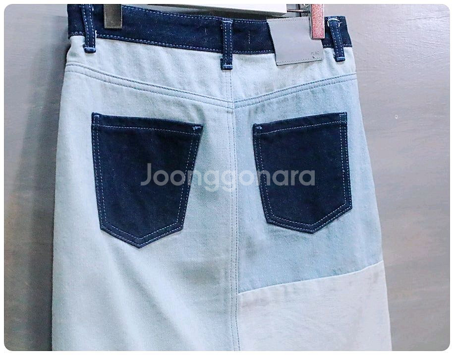 [26] 플랙진 패치워크 데님 스커트--5