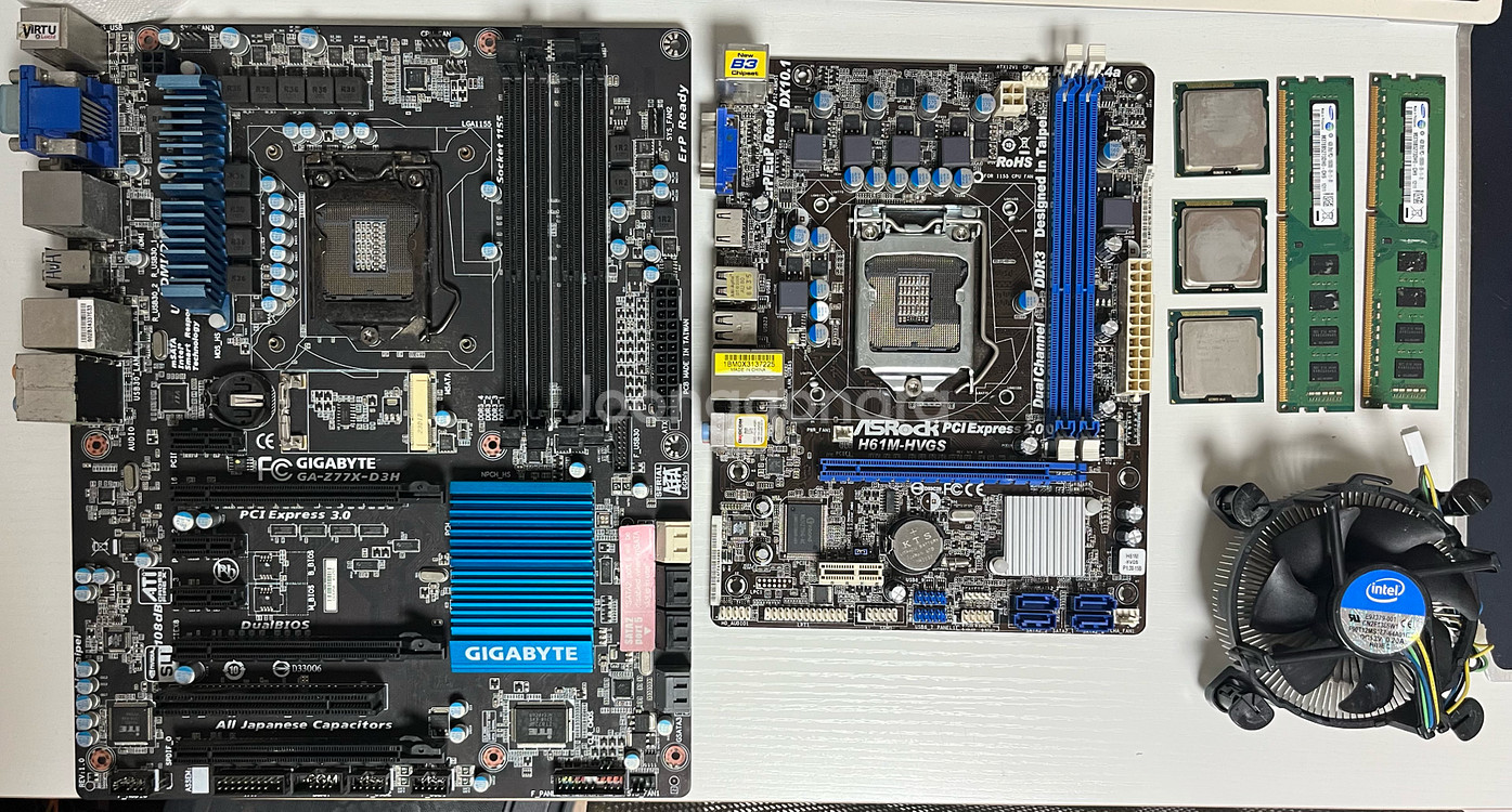 H61M Z77X cpu 3개 램8g 호환 기본쿨러--0