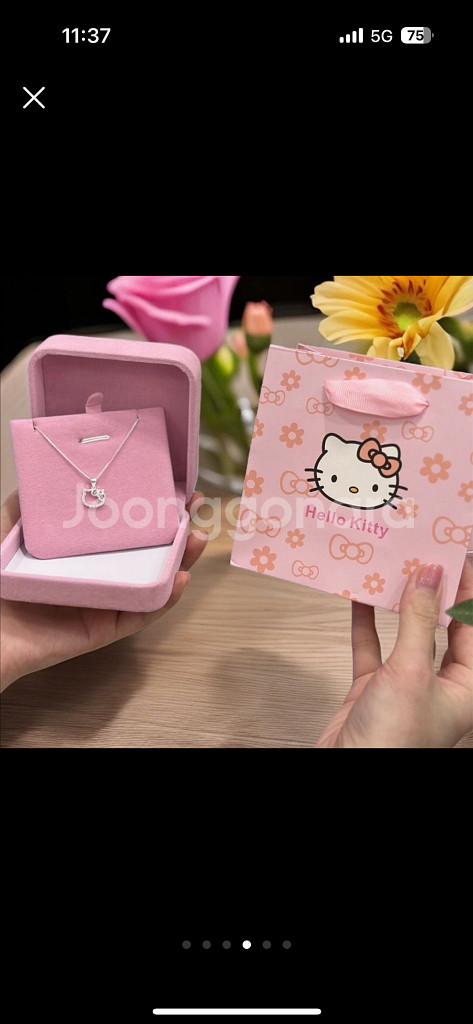 키티 목걸이 실버--3