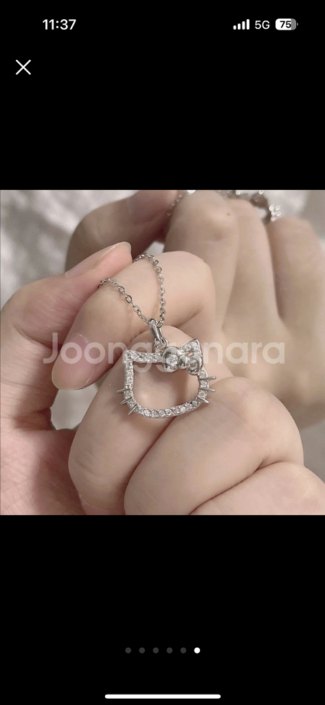 키티 목걸이 실버--5