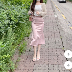 새틴스커트(핑크 베이지 블랙)