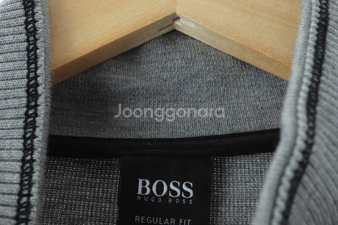 (XL-2XL) 휴고보스 카라 긴팔티셔츠 반집업--5