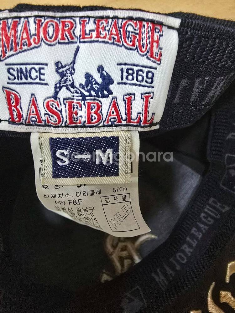 MLB 블랙 모자 미사용--4