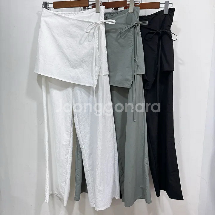 [새상품] 나일론 랩 스커트 밴딩 팬츠--2