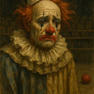 슬픈 표정의 삐에로 그림 팝니다