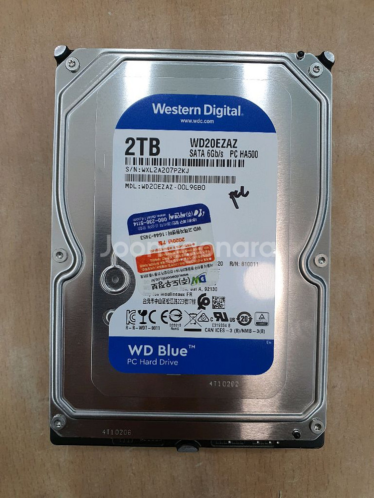 사용시간 적은 WD Blue 2TB 데스크탑 HDD--0