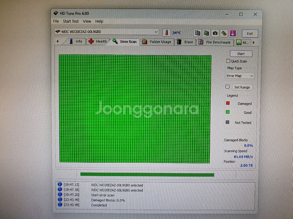 사용시간 적은 WD Blue 2TB 데스크탑 HDD--4