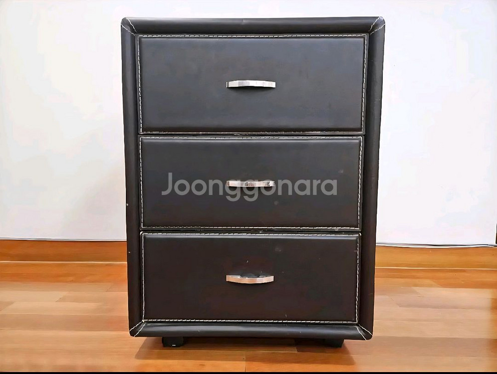[진짜 가죽] 가죽 3단 서랍장--0
