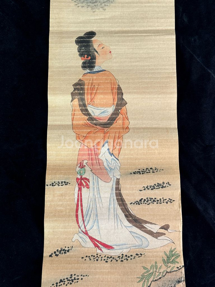 [골동품/고화] 청대 화가 판전융의 미인도 그림(3)--0