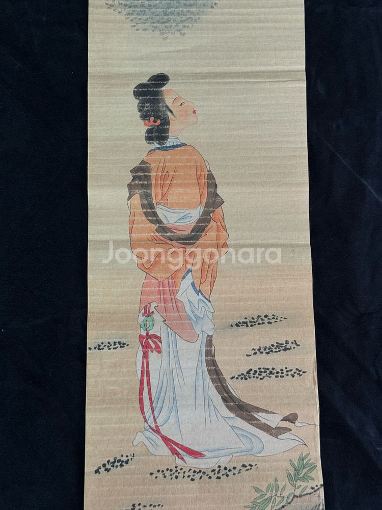 [골동품/고화] 청대 화가 판전융의 미인도 그림(3)--2