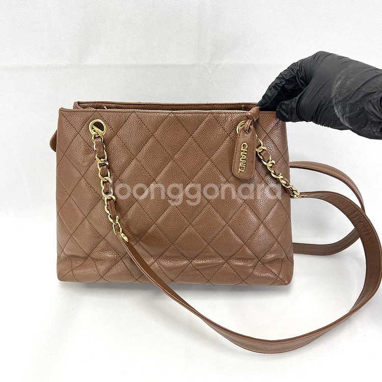 샤넬 클래식 CC 퀄팅 캐비어 숄더백--1