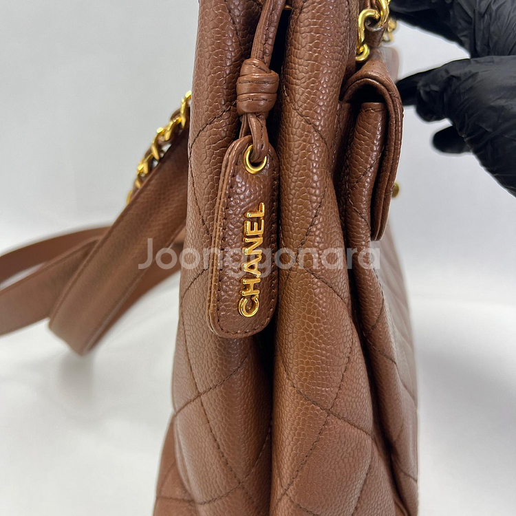 샤넬 클래식 CC 퀄팅 캐비어 숄더백--6