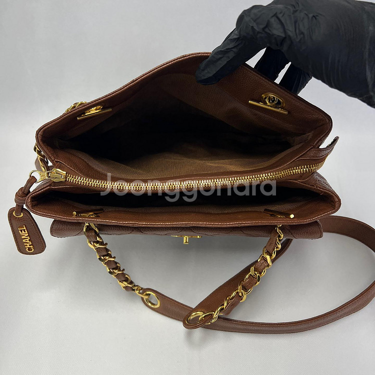 샤넬 클래식 CC 퀄팅 캐비어 숄더백--2