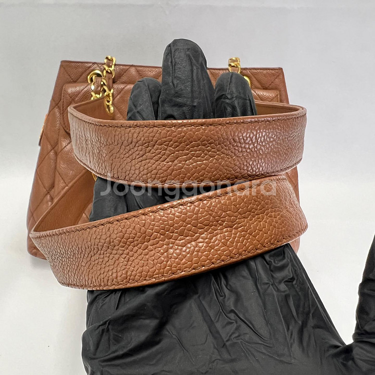 샤넬 클래식 CC 퀄팅 캐비어 숄더백--8