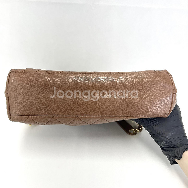 샤넬 클래식 CC 퀄팅 캐비어 숄더백--9