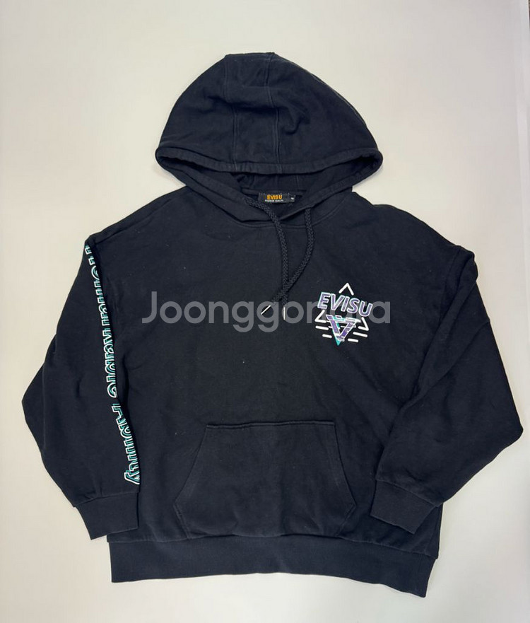 에비수 EVISU 뒷 프린팅 오버핏 후드 티셔츠 L--1