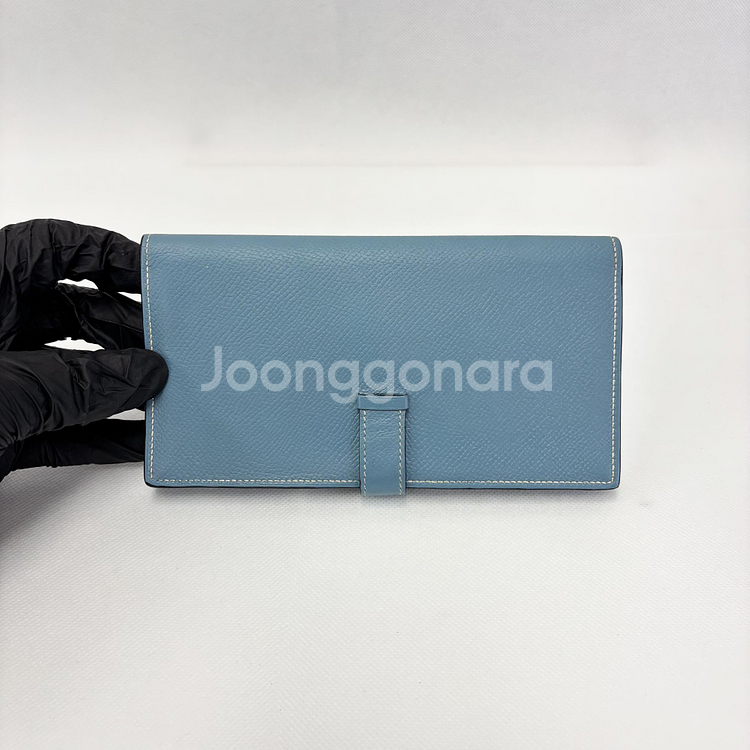 에르메스 베안 장지갑 앱송 & 팔라듐 하드웨어 블루--2