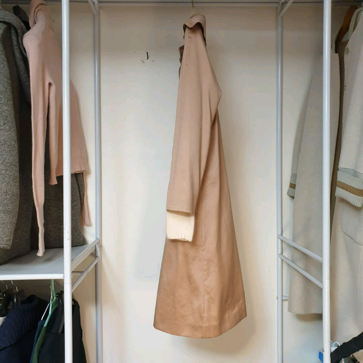 드리스반노튼 로즈골드 와이드라펠 트렌치--2