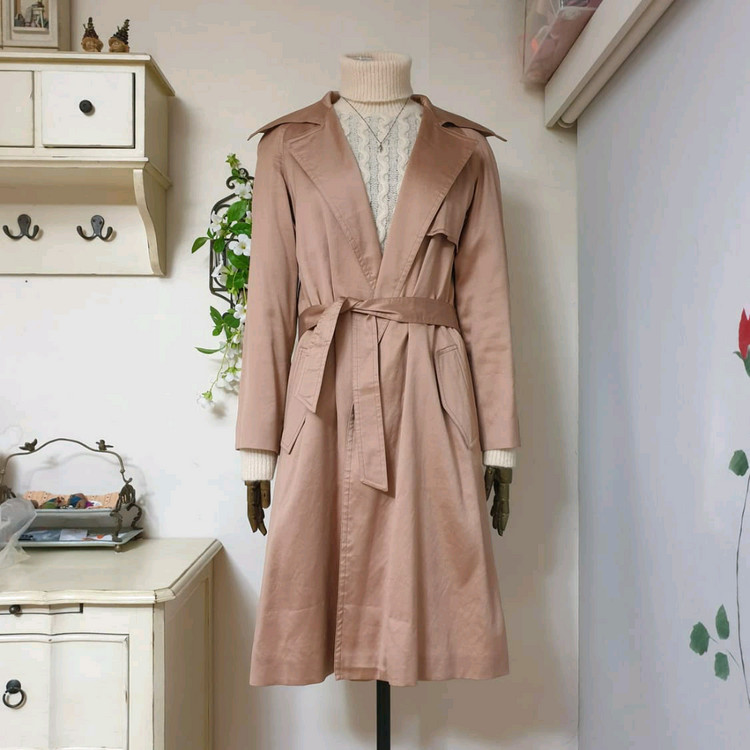 드리스반노튼 로즈골드 와이드라펠 트렌치--5