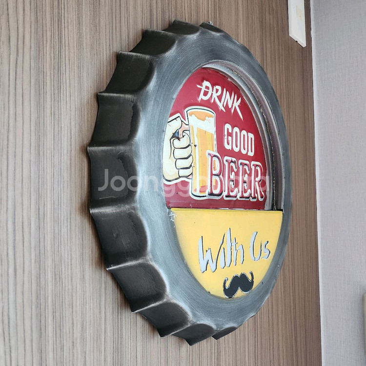 빈티지 카페, 바, 식당 맥주 병뚜껑 벽 장식 조명 간--1
