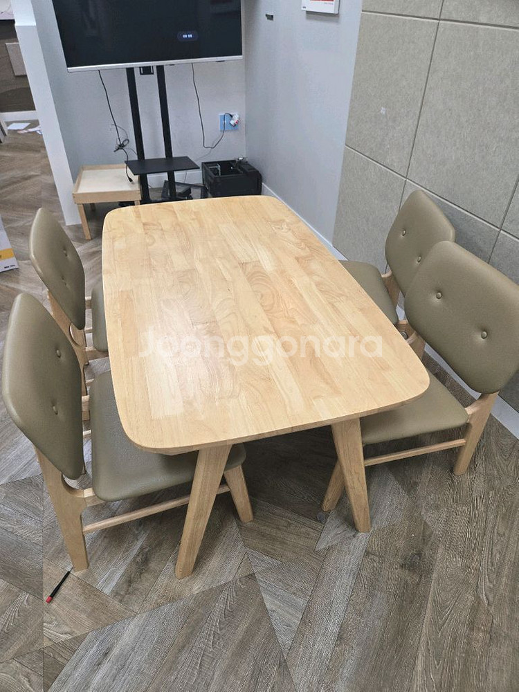 원목테이블의자4개세트--0