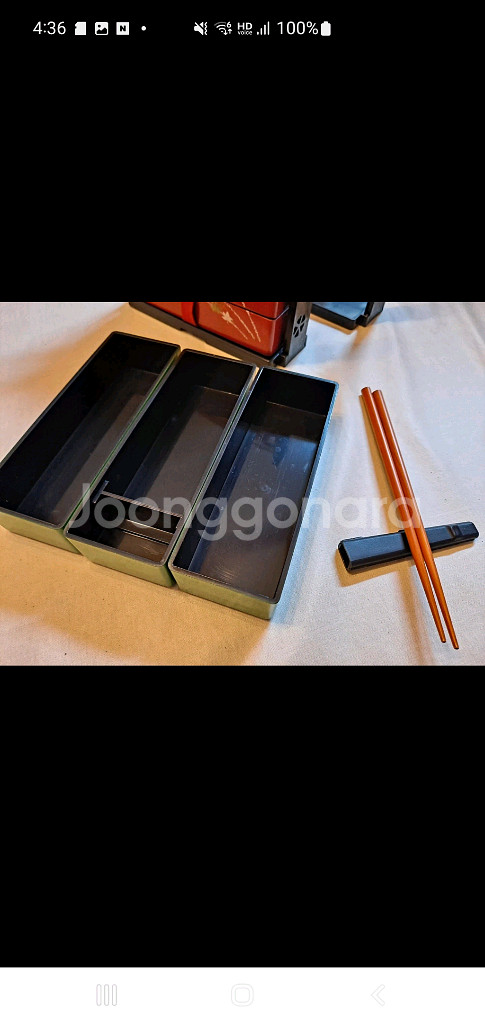 일본식 도시락통 세트(초록색)--1