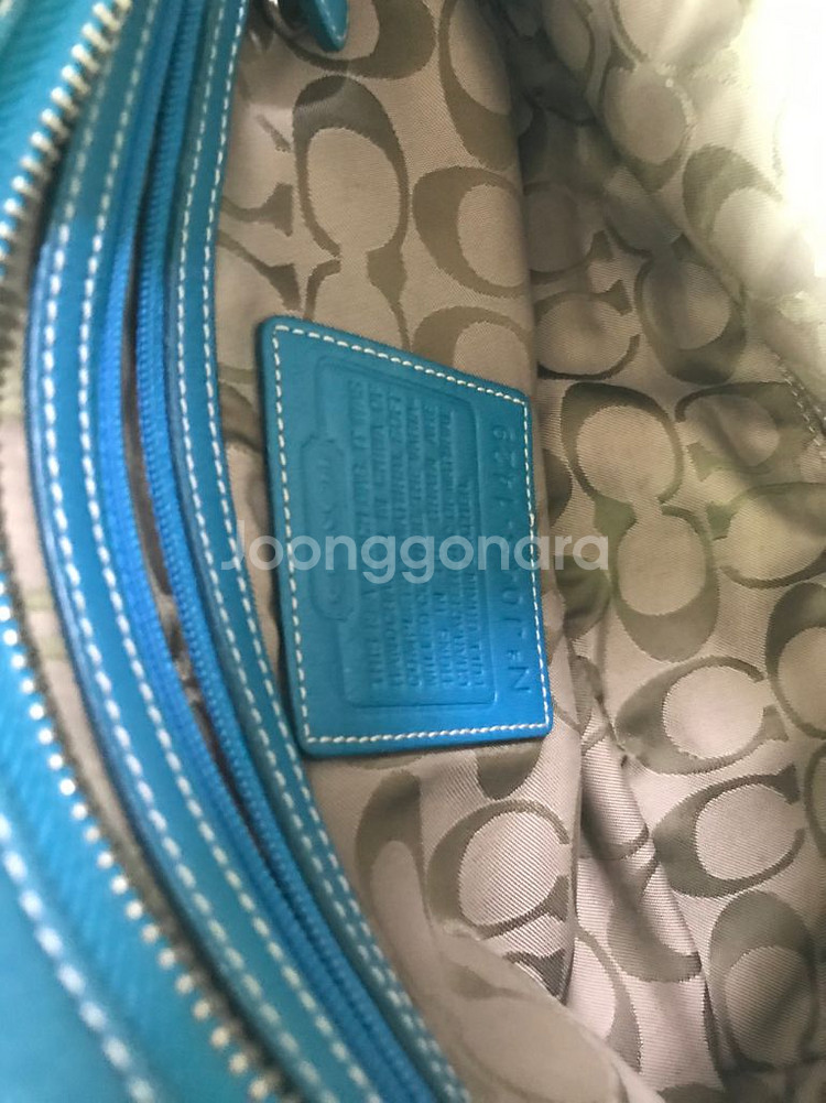 코치 올소가죽 가방, 톤다운하늘색--8