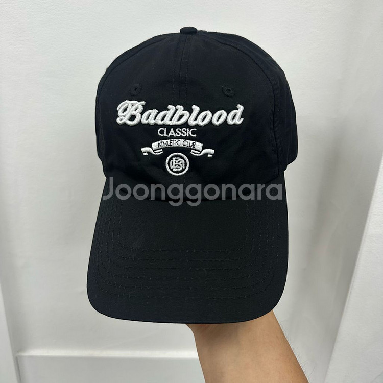 Badblood 배드블러드 자수 블랙 볼캡 모자--0