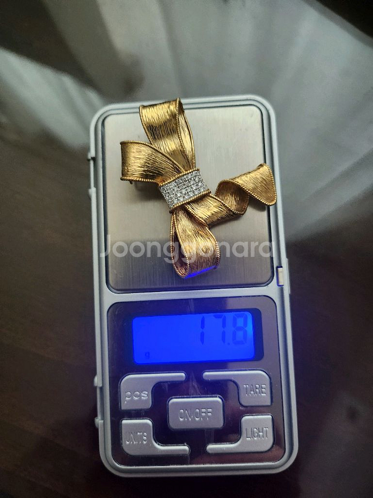 18k 천연다이아 브롯치 겸 펜던트--0