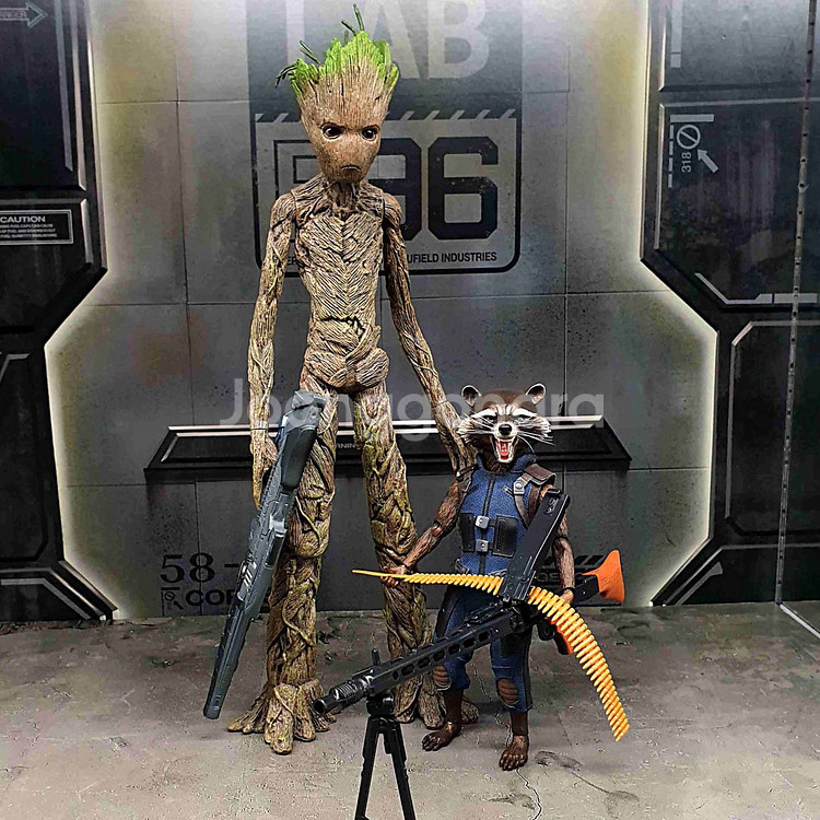 핫토이 로켓+그루트 단품 12인치 피규어--0