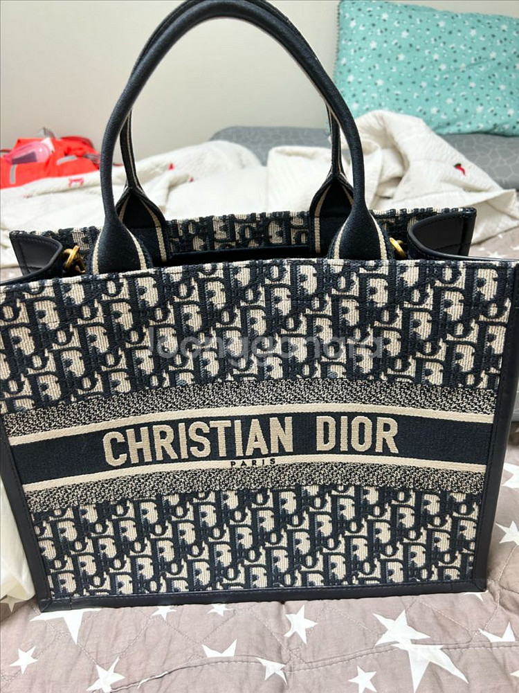 디올 Book Tote 미디엄 백 (사이트) 블루--1