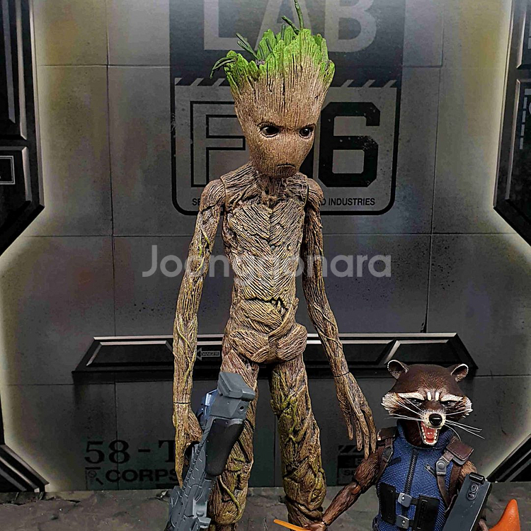 핫토이 로켓+그루트 단품 12인치 피규어--1