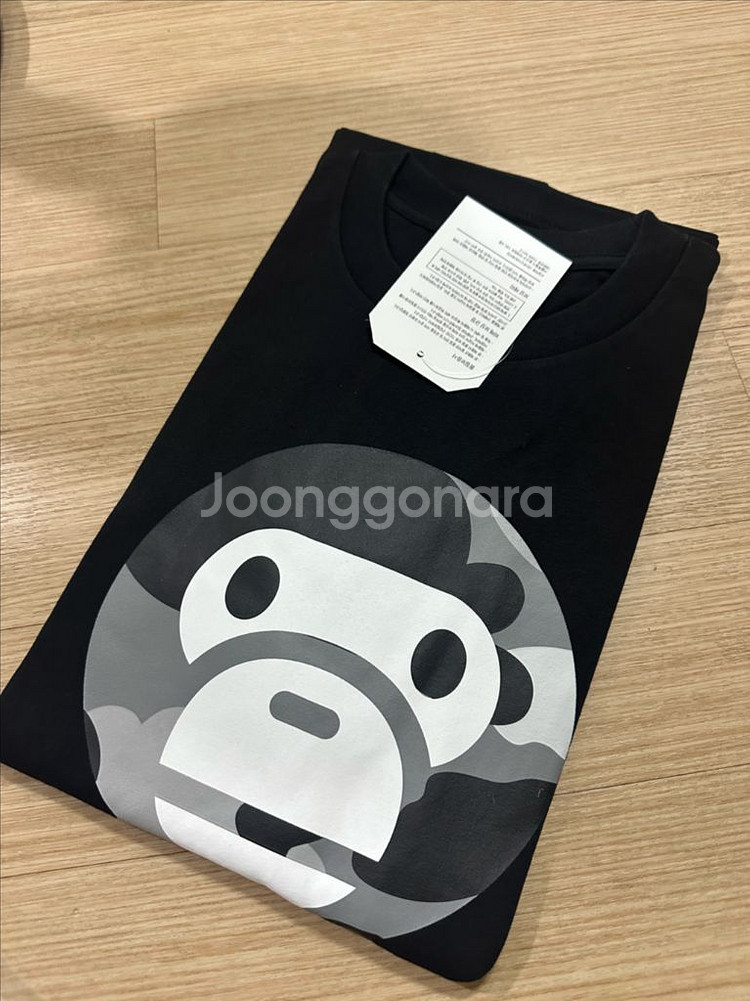 베이프 카모 빅베이비 밀로티셔츠 블랙 그레이(S새상품--0