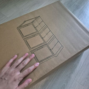 새제품) 3단 접이식 투명 신발장 진열대 슈케이스