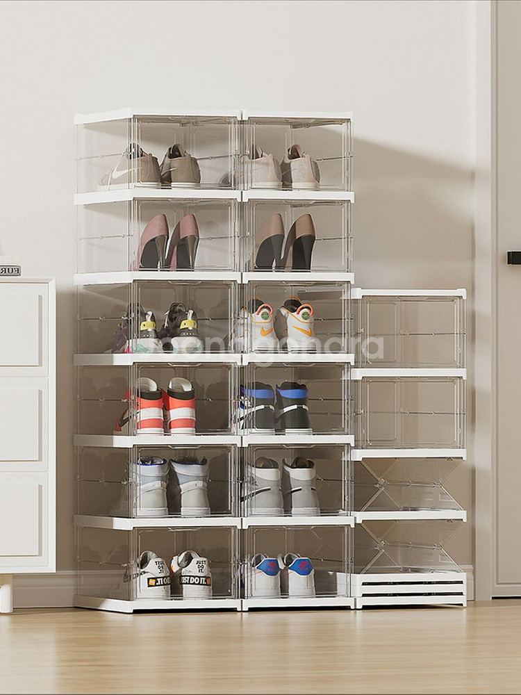 새제품) 3단 접이식 투명 신발장 진열대 슈케이스--3
