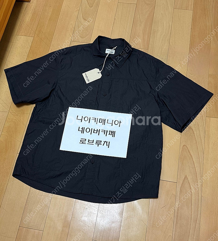 [3] 러프사이드 레이어 반팔셔츠 자켓 블랙--3