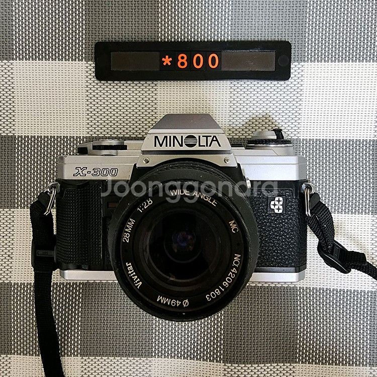 미놀타 X-300 필름카메라 2.8 광각렌즈 실버바디--0