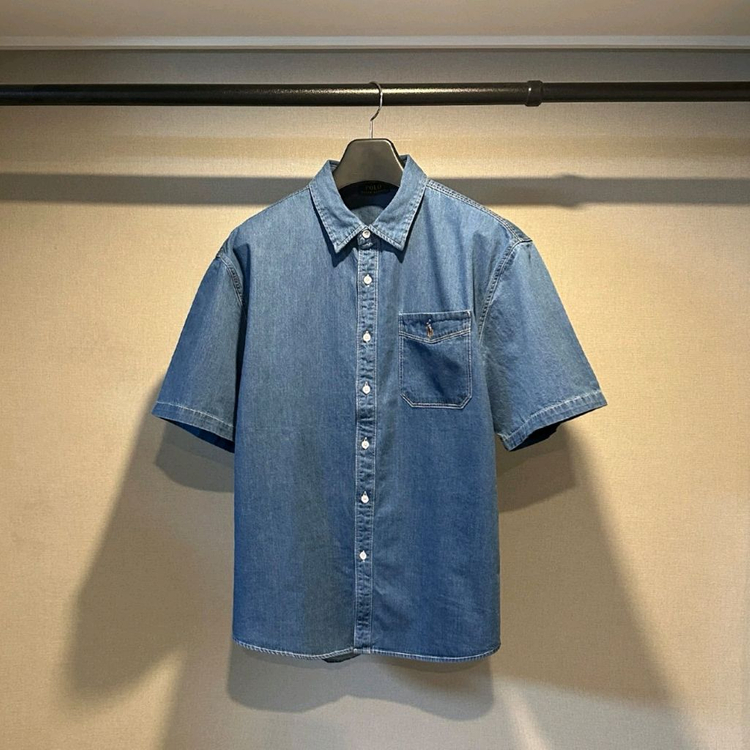 폴로 데님 반팔 셔츠 이미지