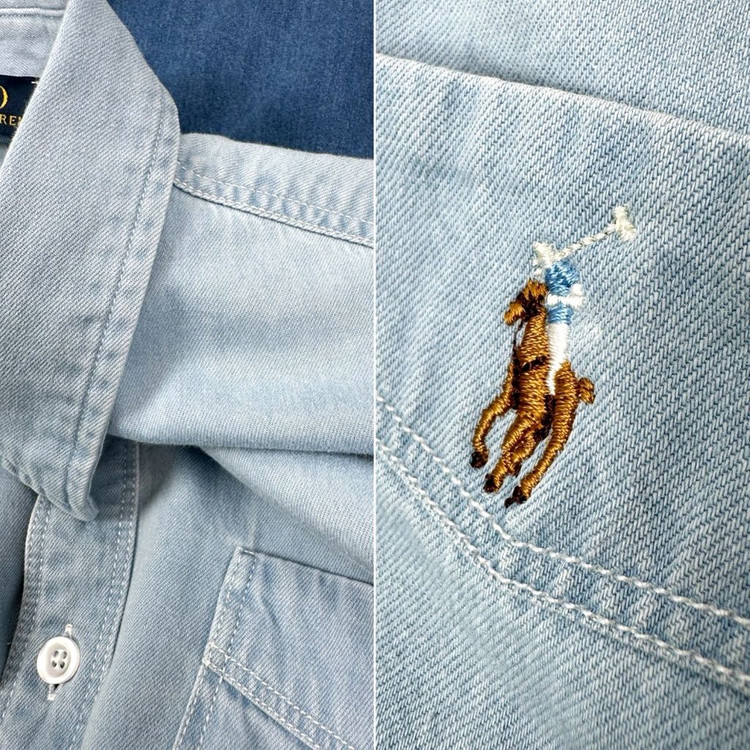 폴로 데님 반팔 셔츠 이미지