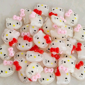 파츠 투명반짝 키티 2색 38개 일괄