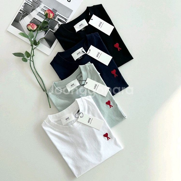 아미 하트로고 반팔티--0